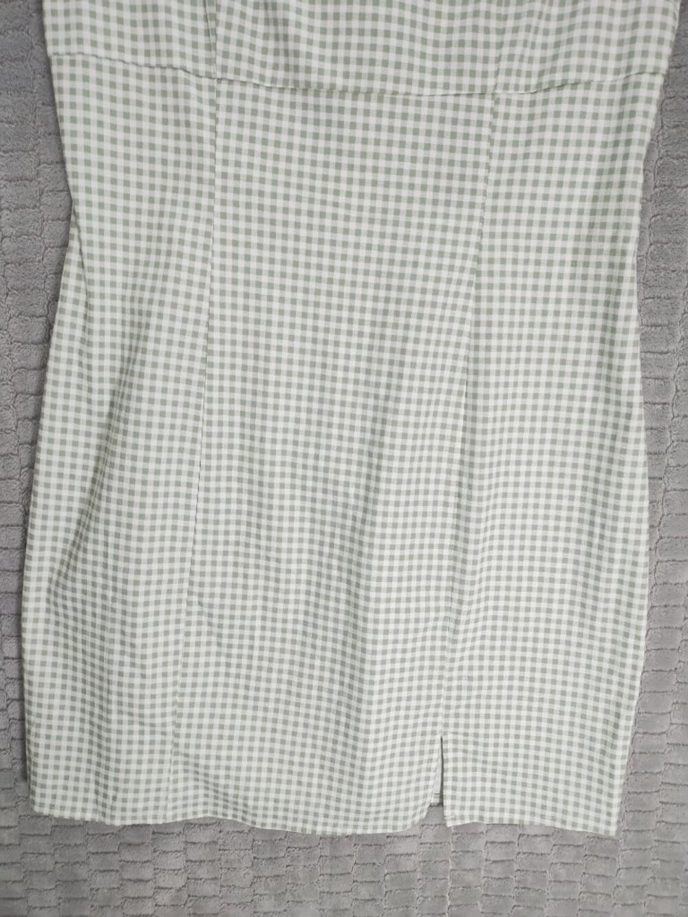 NWT Lulus Happy Chance Sage Green Gingham Square Neck Mini Dress-Sz M - Picture 5 of 13